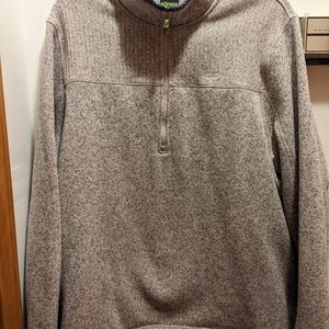 Koppen mens 2XL beige 1/4 zip high neck fleece pullover